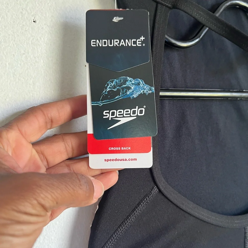 Speedo Endurance Black Cross Back Swimsuit Size 30